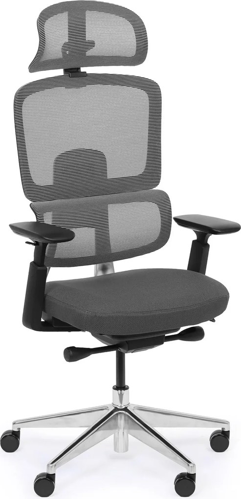 Kancelárska stolička WILMOT MF 1+1 ZADARMO, čierny rám, sivá