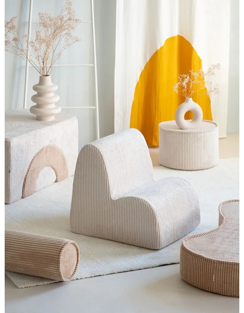 Krémové menčestrové detské kresielko Cloud – Wigiwama