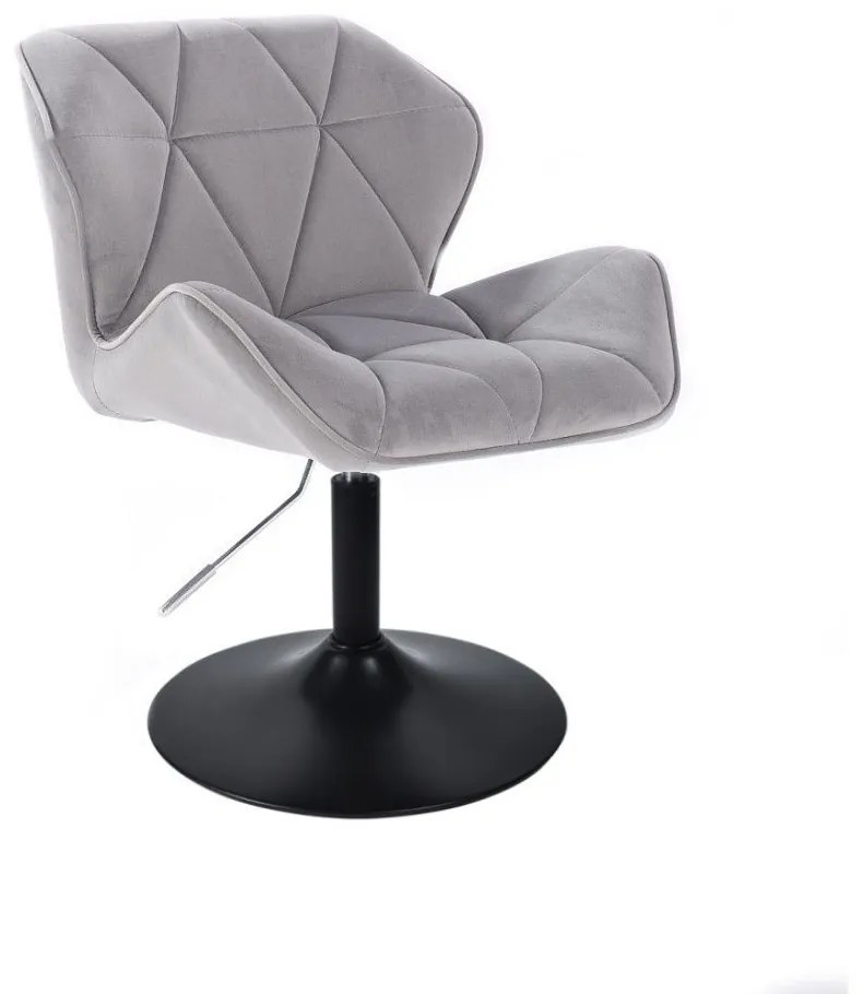 LuxuryForm DESIGN Stolička MILANO VELUR na čiernom tanieri - svetlosivá
