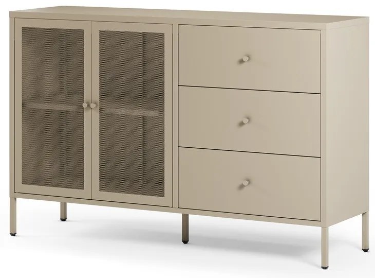 Krémovobiela kovová komoda 140x90x40 cm Fayna – Marckeric