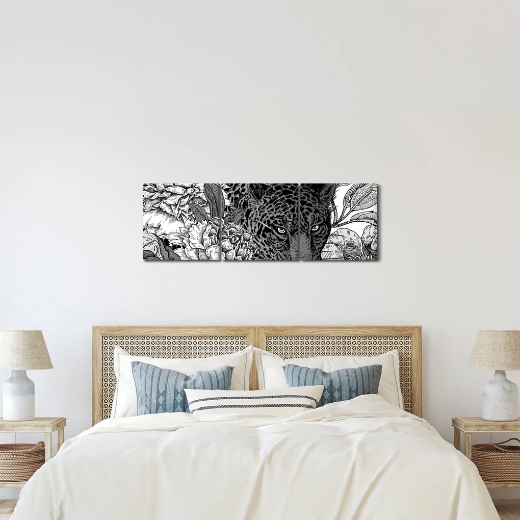 Obraz - Exotická záhrada (s hodinami) (90x30 cm)