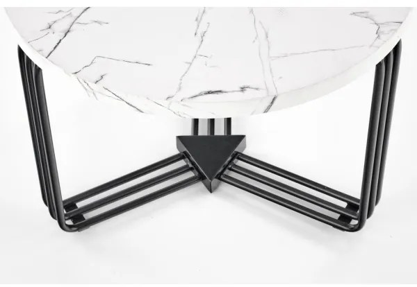 Konferenčný stolík ANTICA 41x55 cm čierna/dekor mramoru