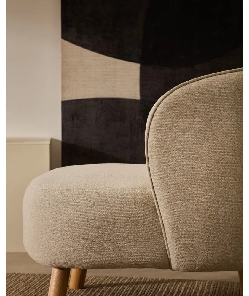 Krémové ženilkové kreslo Ulit – Kave Home