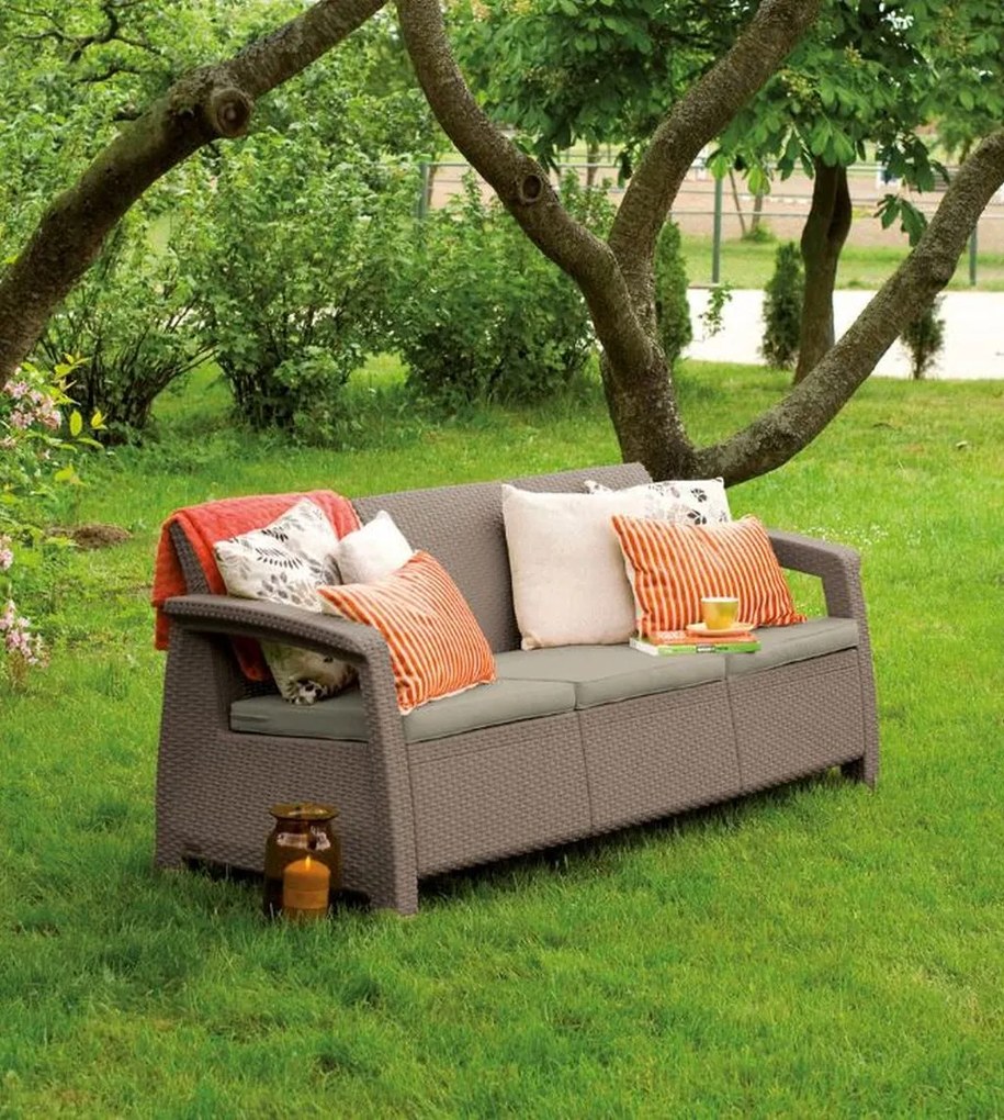 ALLIBERT CORFU LOVE SEAT MAX Pohovka, 182 x 70 x 79cm, cappuccino/piesková 17197959