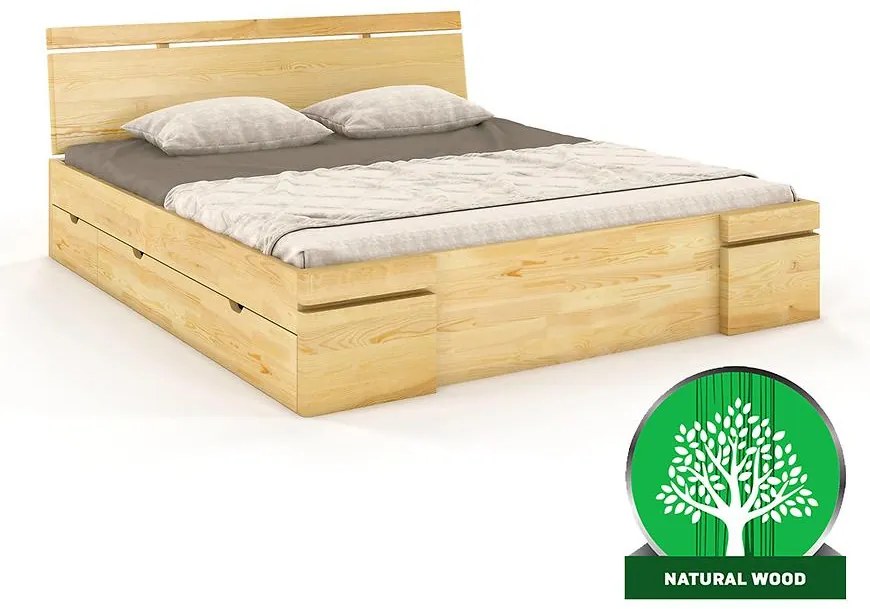 Posteľ borovicová Skandica Sparta maxi+zásuvka 160X200 prirodzené