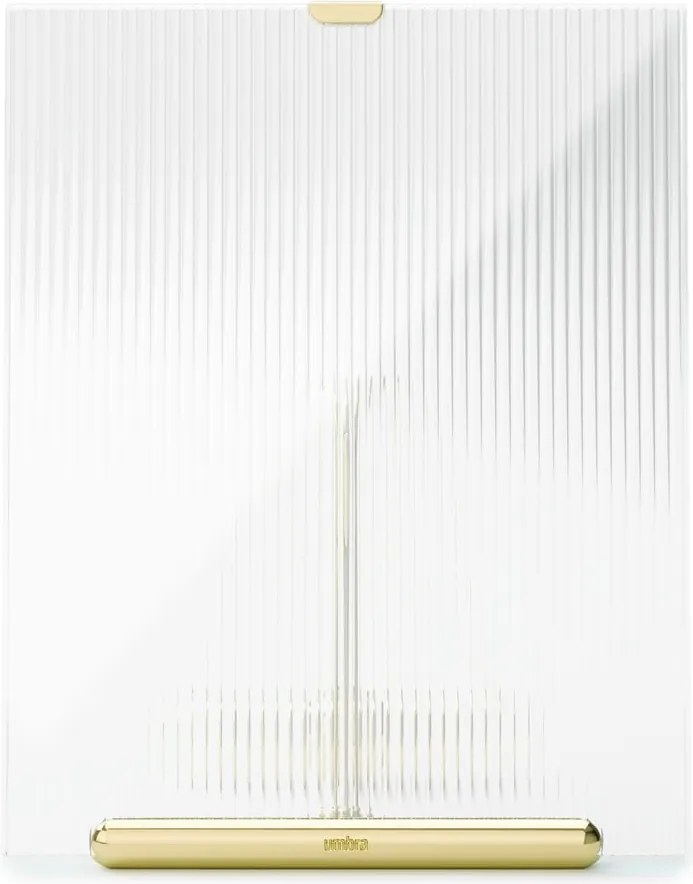 Sklenený stojací rámček v zlatej farbe 19x23 cm Flute – Umbra