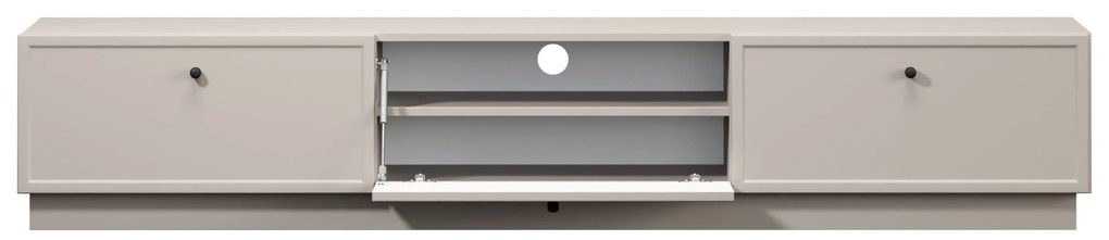 TV stolík Lorini 200 cm na sokli - kašmírová / čierne úchytky G
