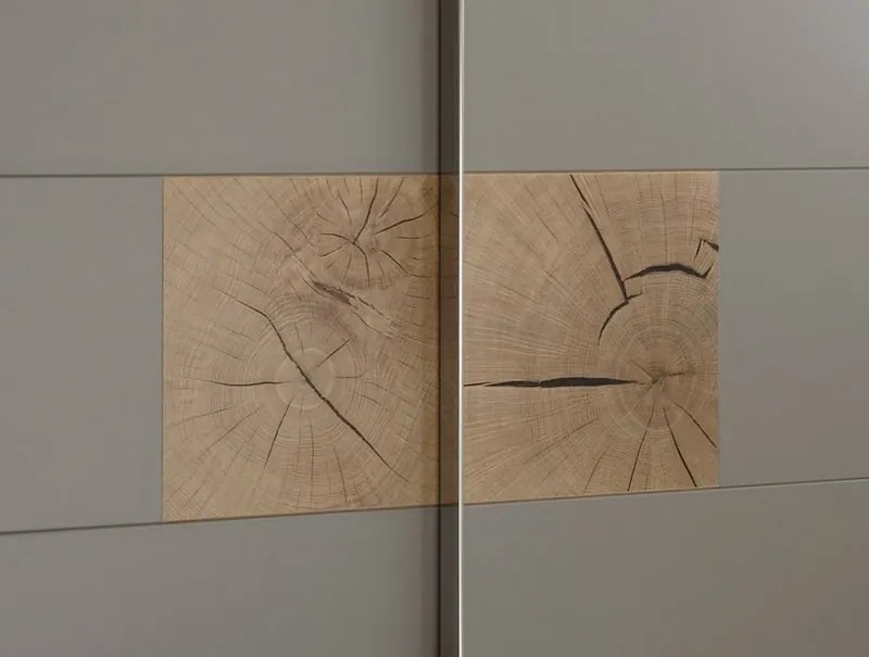 Šatníková skriňa Capri, dub wotan/šedá