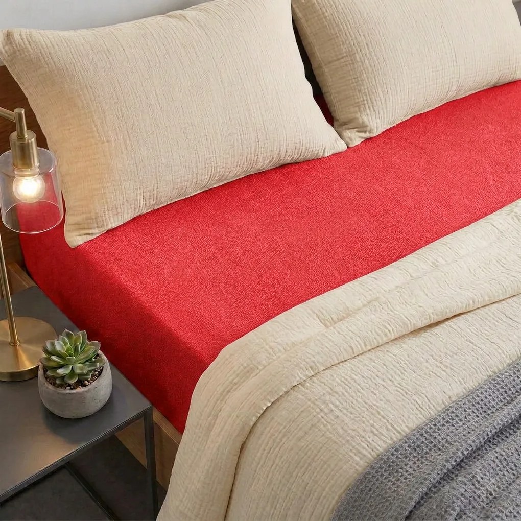 4Home froté prestieradlo IDEAL červená, 90–100 x 200 cm, 90–100 x 200 cm