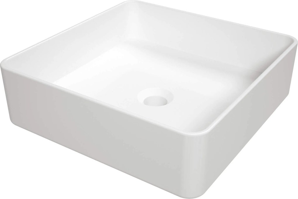 Deante Square, keramické umývadlo na dosku 405x405x145mm, biela lesklá, DEA-CGS_6U4S