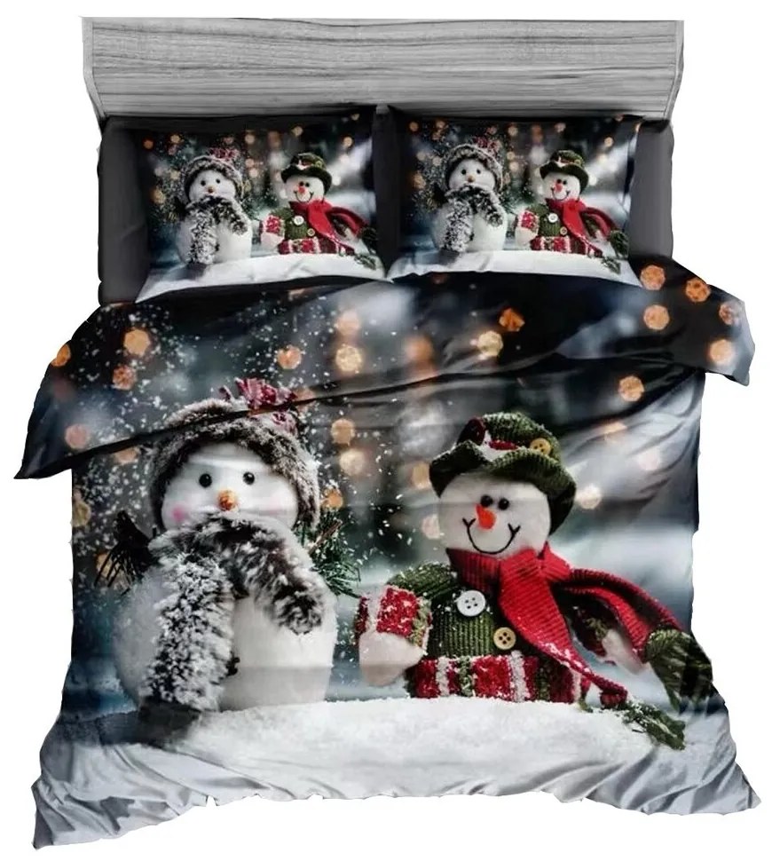 Obliečky Homa NAVIDAD SNOWMEN 3-dielna sada 140x200 cm