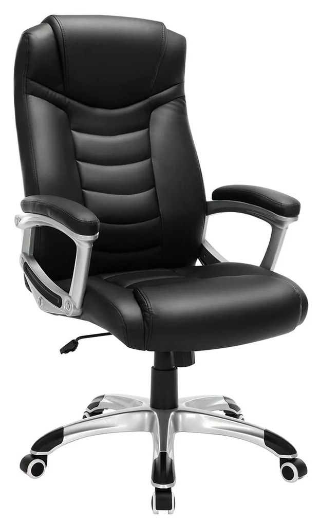 Ergonomická kancelárska stolička, výškovo nastaviteľná otočná stolička, čierna