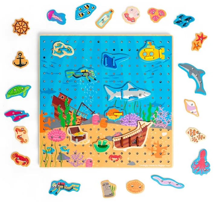 Bigjigs Toys Provlékací deska moře
