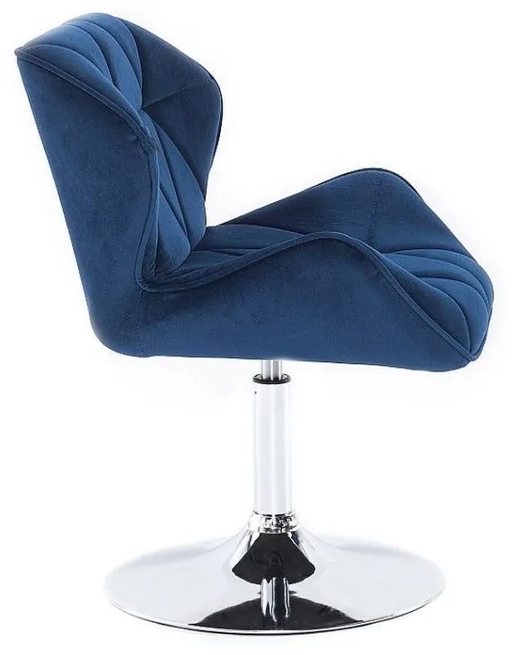 LuxuryForm DESIGN Stolička MILANO VELUR na striebornom tanieri - modrá