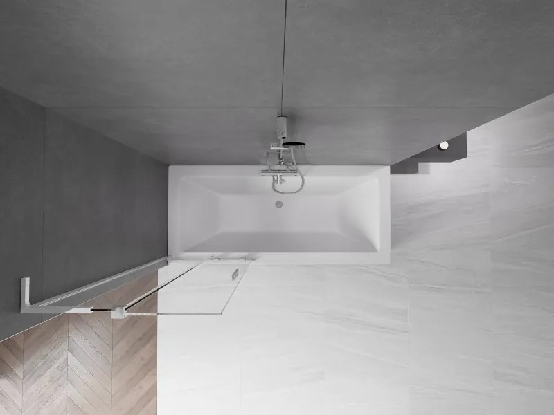 Mexen Velar L, 2-krídlová posuvná vaňová zástena 75 x 150 cm, 8mm číre sklo, chrómový profil, 896-075-003-01-01