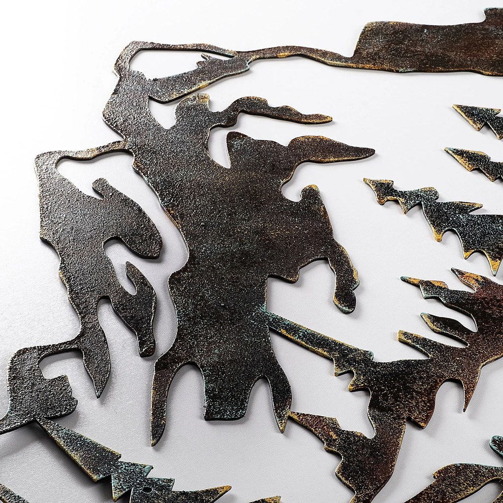 Nástenná kovová dekorácia Hora 1 viacfarebná