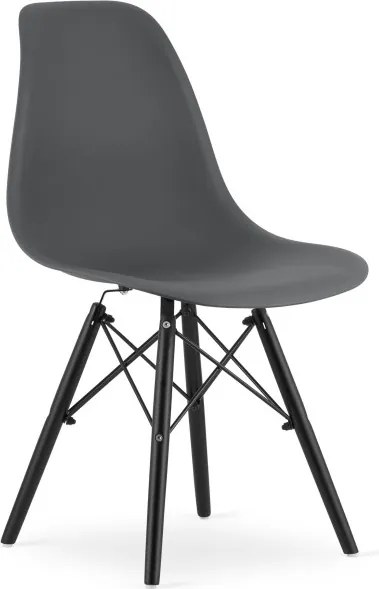 Jedálenská stolička OSAKA sivá (čierne nohy)