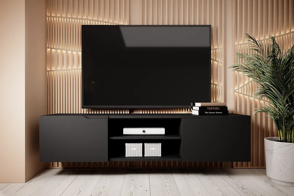 Závesný TV stolík Loftia Mini 160 cm - čierny mat