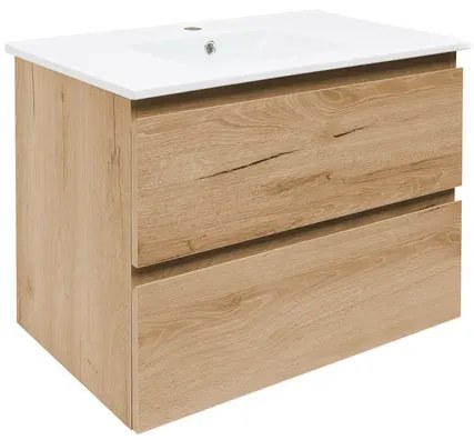 Kúpeľňová skrinka 2 zásuvky s umývadlom SAT B-Way 79x50x45 cm dub matný BWAY280OAKU4BI, 1 ks