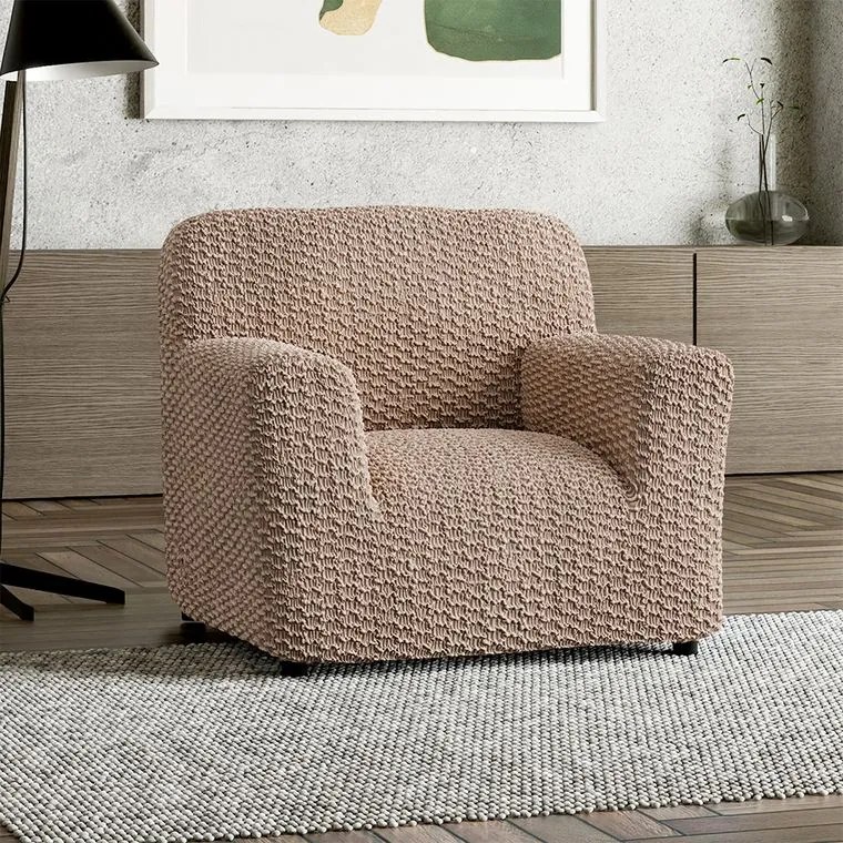 Bielastické poťahy MOSAICO béžové kreslo (š. 60 - 110 cm)