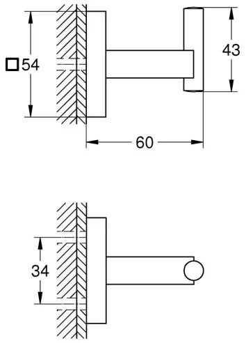 GROHE 409612430 - Háčik START CUBE 5,4 × 5,4 × 6 cm čierny