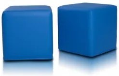 Sedací vak taburetka block kocka modrá ekokoža TiaHome