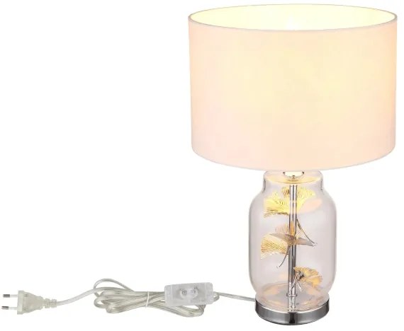 Globo 24141C - Stolná lampa GINKO 1xE27/40W/230V biela
