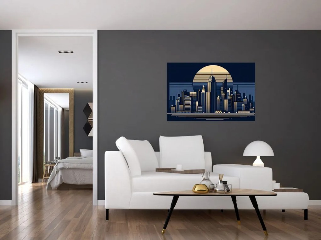 Obraz – Geometrické mesto (90x60 cm)