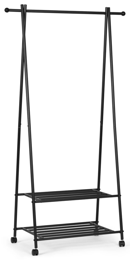 Wellhox Stojan na vešiaky na oblečenie s 2 policami na topánky