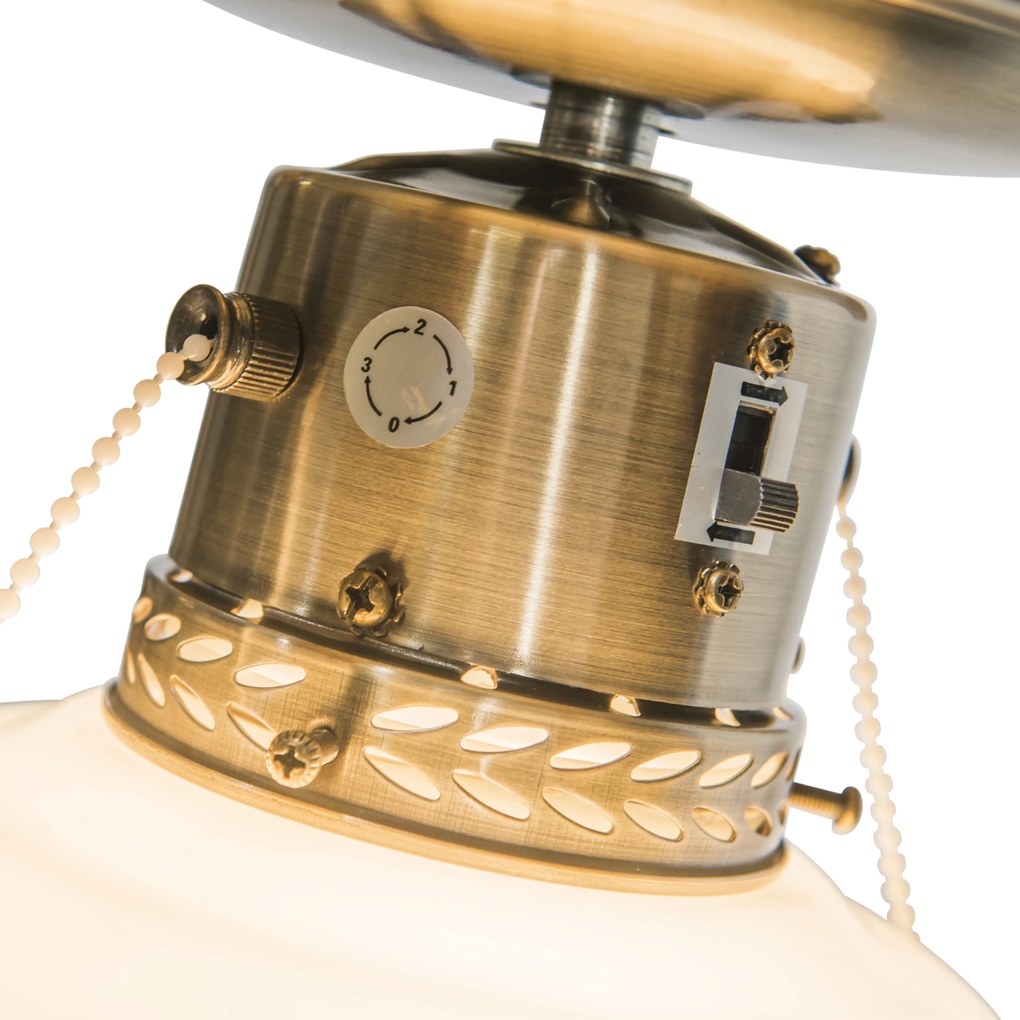 Priemyselný stropný ventilátor so svetlom 100 cm drevo - Wind