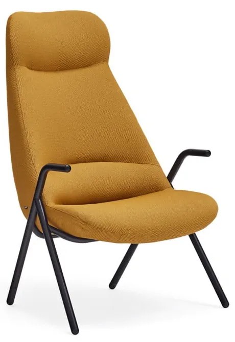 Žlté kreslo Teulat Dins, výška 114 cm