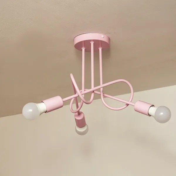 Prisadený luster OXFORD 3xE27/15W/230V ružová