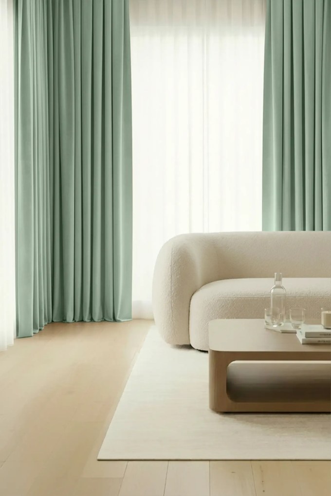 Velúrový záves SOFT VELVET šalviový Rozmer: 140x300 cm