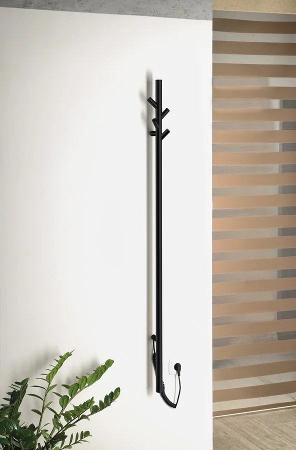 Sapho Sapho, PASADOR elektrický sušiak uterákov, guľatý, 150x1500 mm, 30 W, čierna matná, ER175BV