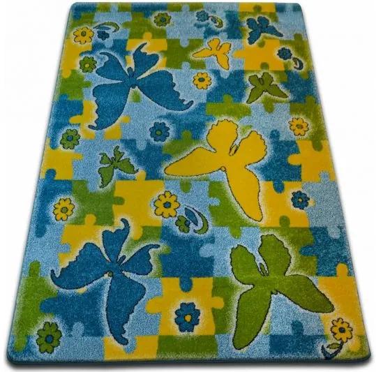 MAXMAX Detský koberec KIDS Butterfly - modrý