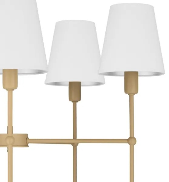 Luster na tyči MADELA 5xE14/40W/230V biela/béžová