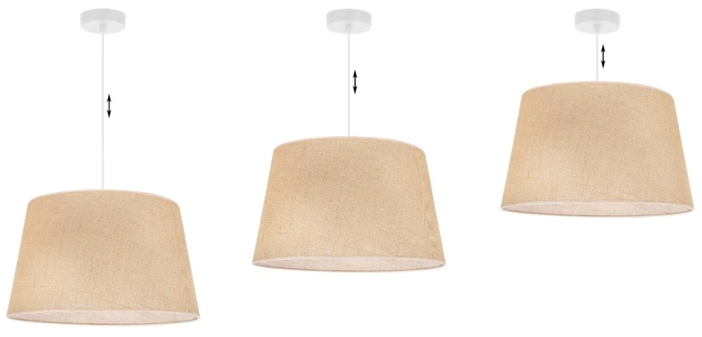 Závesné svietidlo Juta, 1x jutové tienidlo, (fi 44cm), w