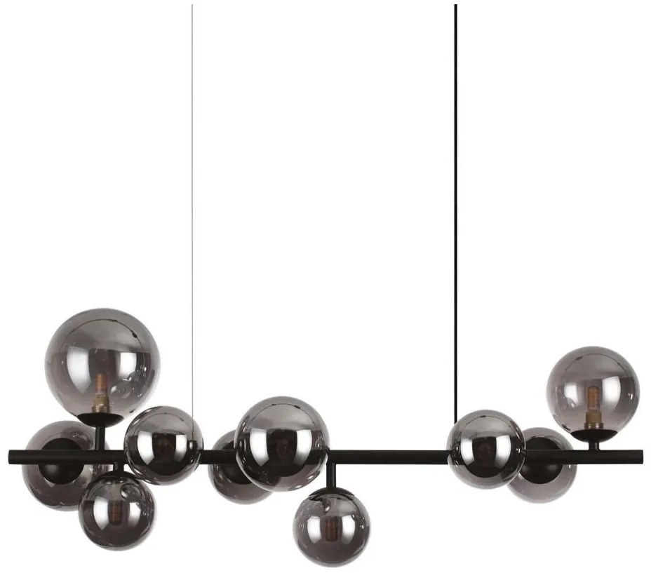 Ideal Lux - LED Luster na lanku PERLAGE 10xG9/3W/230V 81 cm čierna/dymová