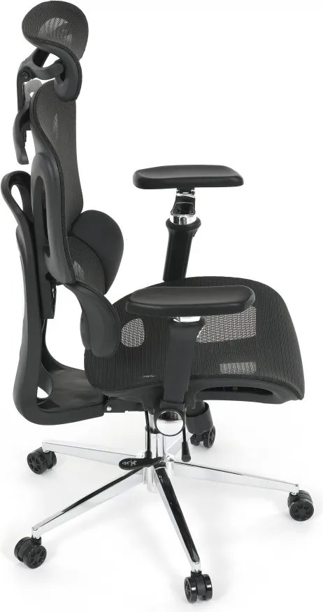 Kancelárska ergonomická stolička PORTE II — sieťovina, čierna