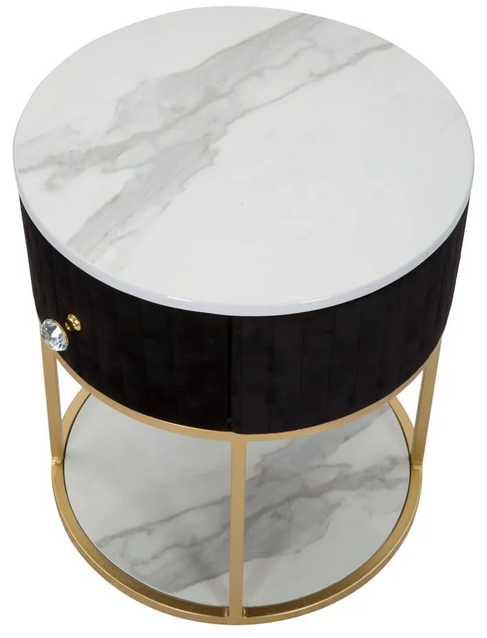 Nočný stolík v čierno-zlatej farbe Montpellier – Mauro Ferretti