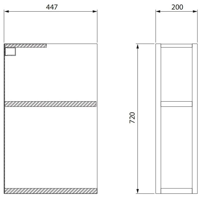 Cersanit City, otvorená spodná policová skrinka 20x45x72 cm, dub, S584-025-DSM