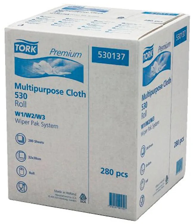 Tork Premium 530 viacúčelové utierky, kombi rolka, biela, šírka 320 mm
