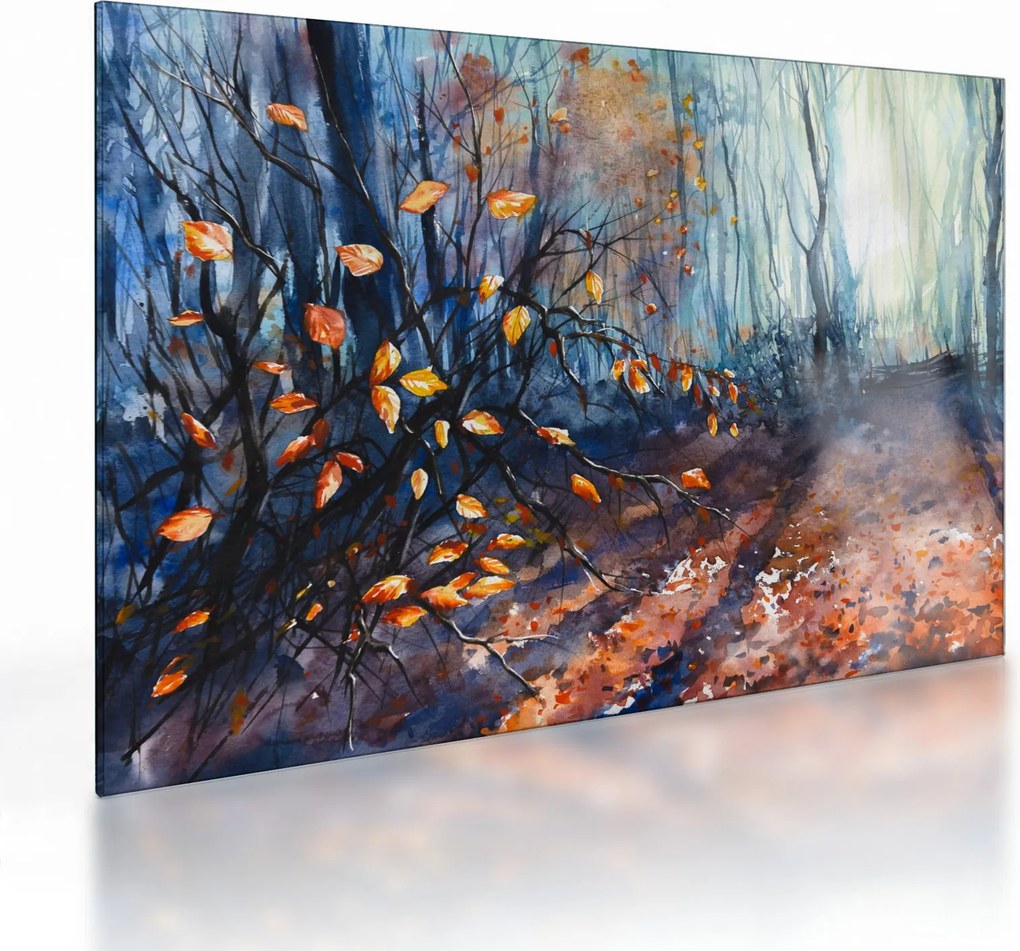 Sklenený obraz - Lúče jesenného slnka (70x50 cm)