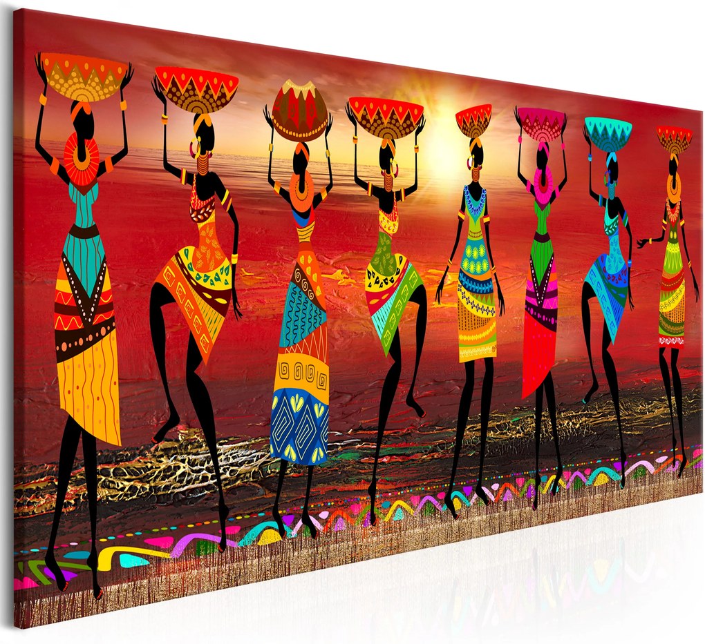 Obraz - African Women Dancing 120x40