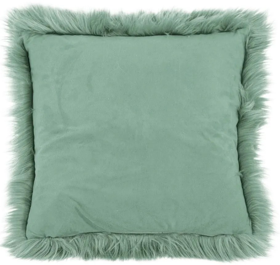 Zelený vankúš Tiseco Home Studio Sheepskin, 45 × 45 cm