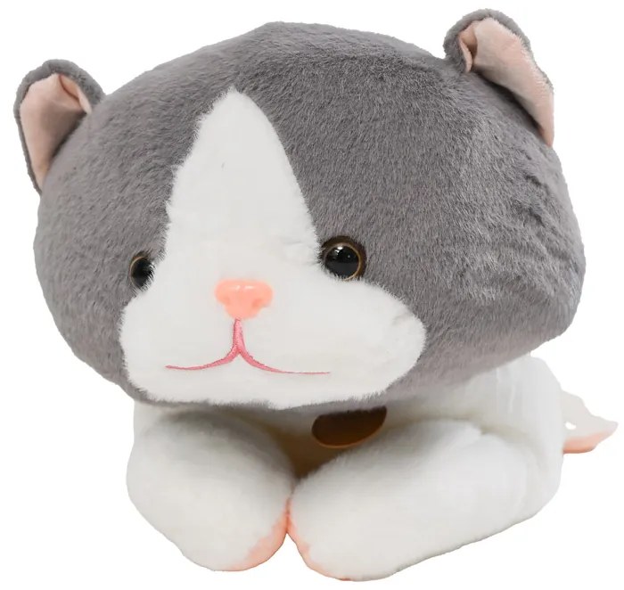 Plyšová MAČKA s detskou dekou vo vnútri, sivá