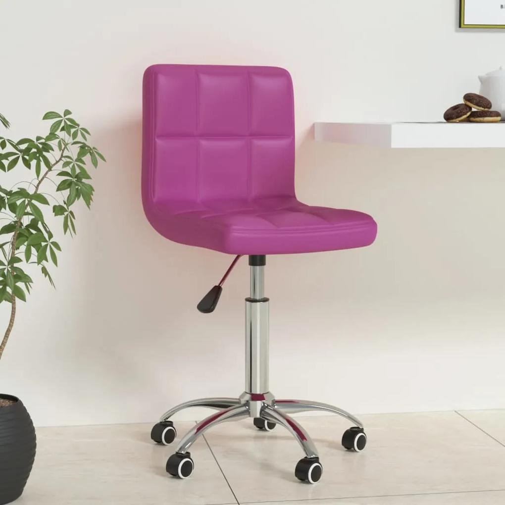 Otočná kancelárska stolička fialová umelá koža