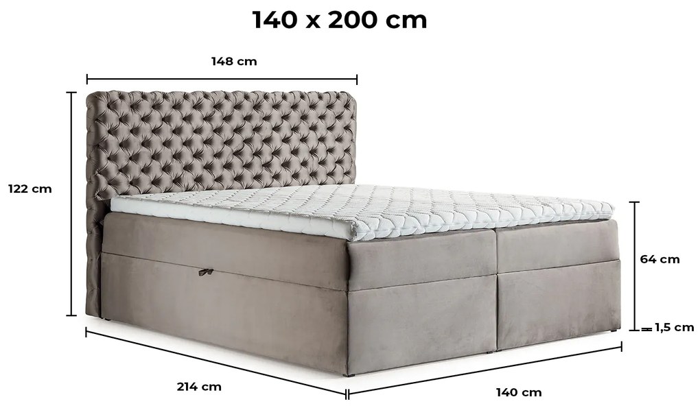 PROXIMA.store - Kontinentálna boxspring posteľ ODESSA ROZMER: 120 x 200 cm