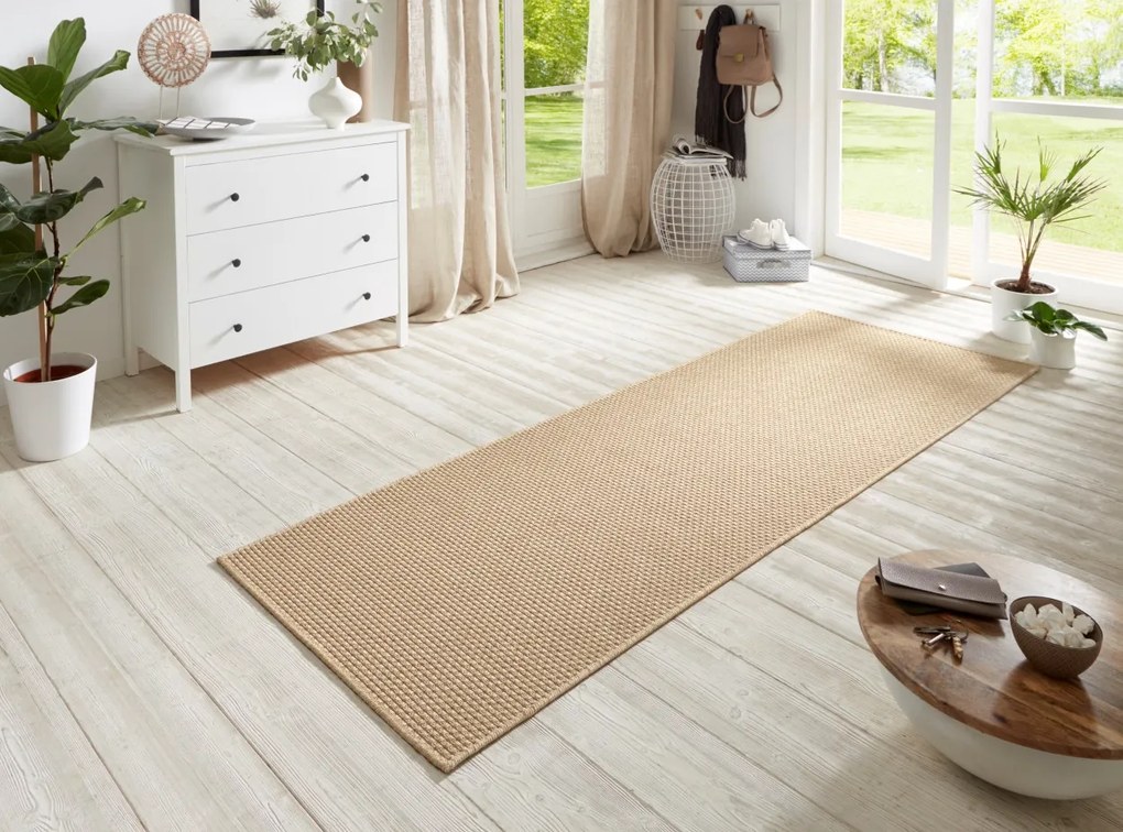 Behúň Nature 104271 Beige – na von aj na doma, 80x350, béžová, chodba / predsieň, BT Carpet