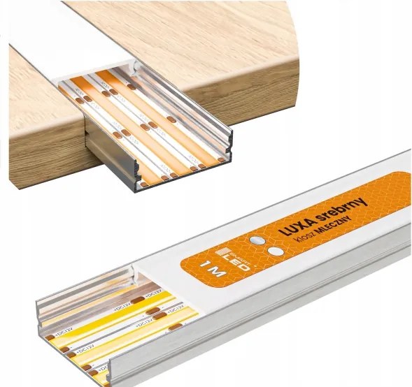 SADA 1x LED pás so senzorom FLEX LED/3,6W/4xAA 2 m + 2x zapustený profil 1 m